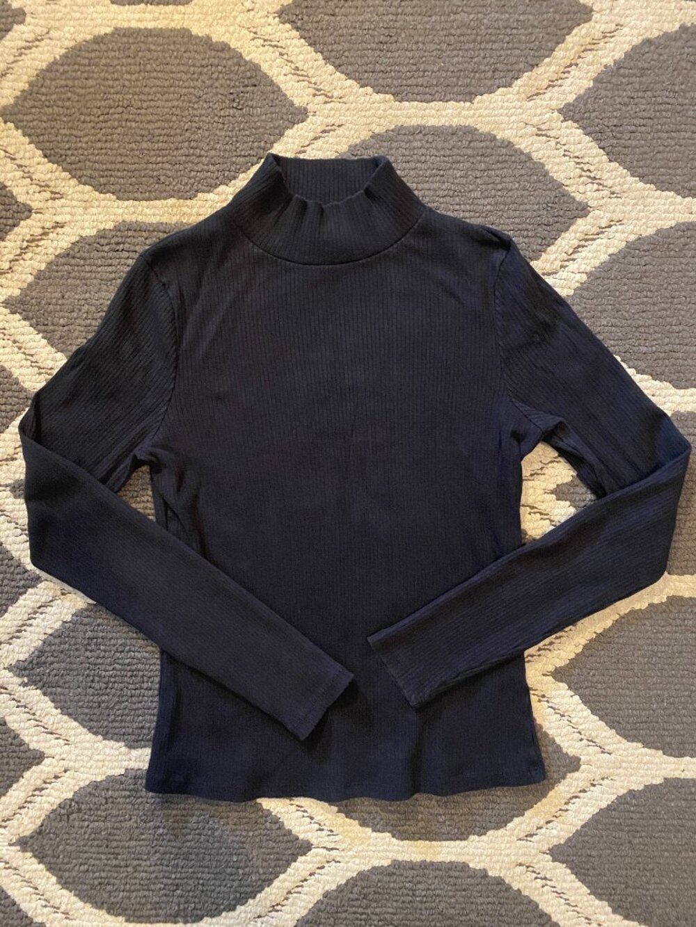 Anthropologie Maeve Black Ribbed Long Sleeve Turtleneck Small